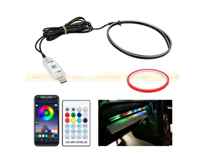 LED Symphony Ambient Light For Car 2 Pcs Strip Remote Control Atmosphere Light 