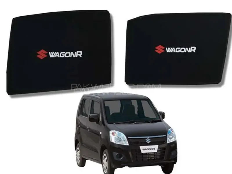 Premium Quality Suzuki Wagon R Sunshades | Blinders With Logo 4pc set Image-1
