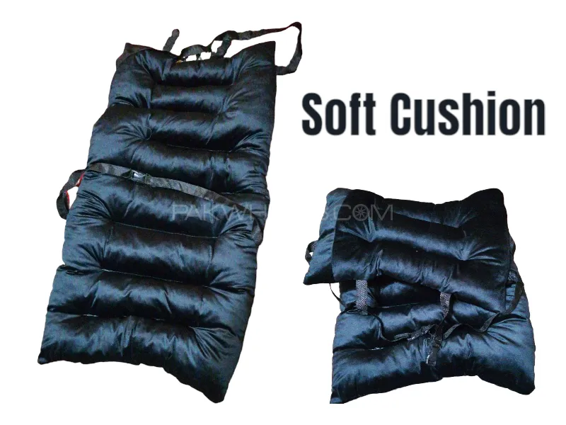Car Soft Cushion Large Size in Black | Large Size Cushion | Soft Cushion | Black Image-1