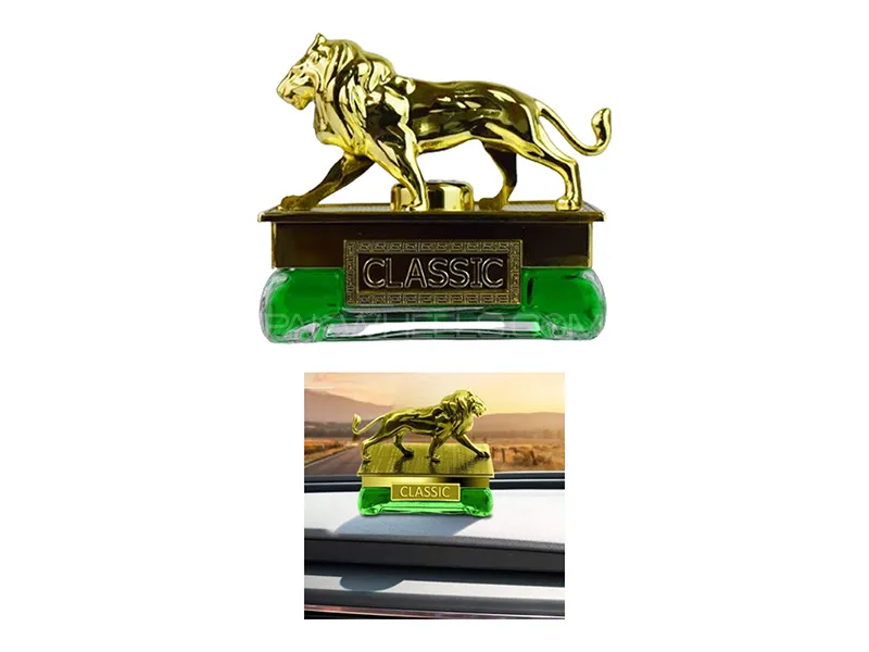 Lion Sculpture Car Dashboard Car Perfume Air Freshener - Multi Image-1