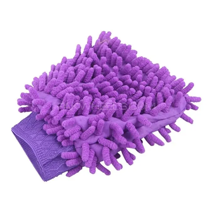 Car Noodle Washing Mitt Glove Car Shampoo Towel Microfiber Wash Mitt-Purple 