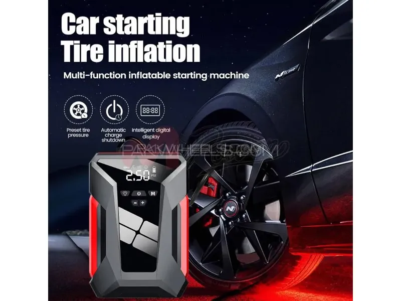 MPower Multi Function Digital Tire Inflator Jump Starter Powerbank Image-1