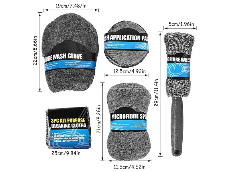 9 IN 1 Microfiber Car Cleaning Kit Water Magnet Wheel Brush Soft Anti Scratch Image-1