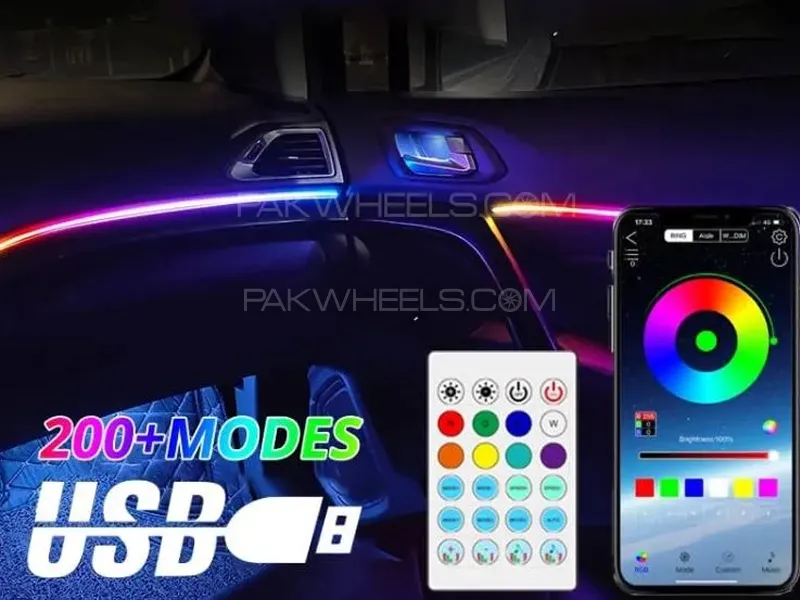 Car Ambient Light RGB Light Neon Strip APP Control Strips Image-1