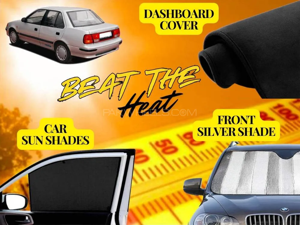 Suzuki Margalla Summer Package | Dashboard Cover | Foldable Sun Shades | Front Silver Shade Image-1