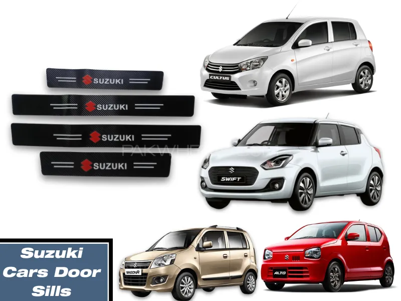 Suzuki Car Door Sills Carbon Fiber Protector | Door Sills Cover Panel Sticker | Suzuki Door Sills
