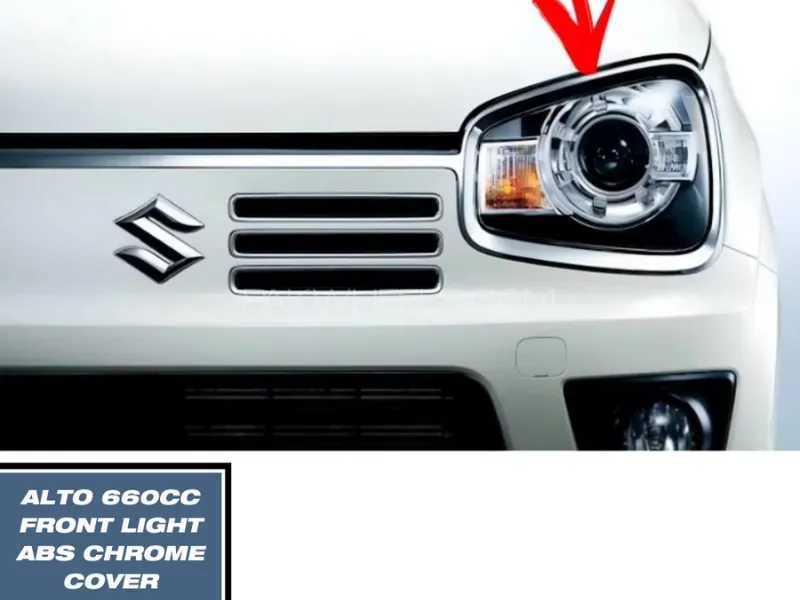 Suzuki Alto 660CC Headlight ABS Chrome Cover | New Alto 660CC Headlight Chrome Ring Trim Cover Image-1