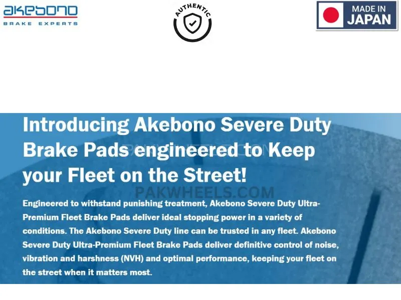 Toyota Camry 2006-2011 Front Brake Pads Akebono - Made in Japan Toyota Camry 2006-2011 Front Brake Pads Akebono - Made in Japan Image-5