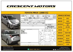 Toyota Prius S Touring Selection 2021 for Sale