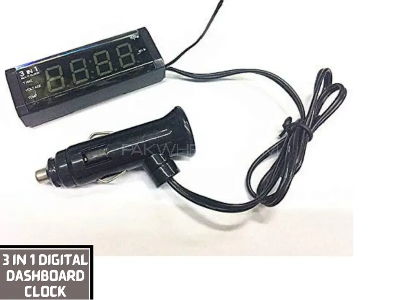 Universal 3 In 1 Car Digital Clock Time Thermometer Voltage LED Display | Car Styling Luminous Clock Image-1