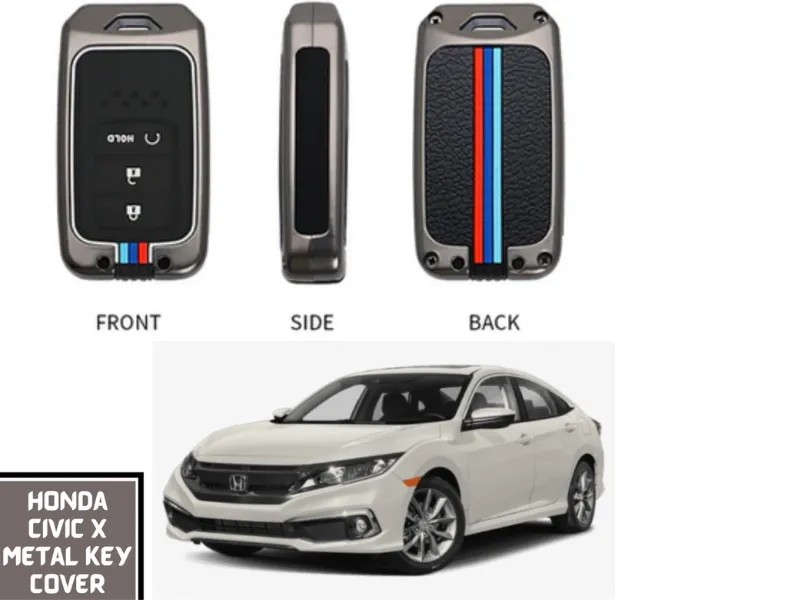 Premium Quality Luxury Metal key Cover for Honda Civic X | Zinc Alloy metal key fob cover Image-1