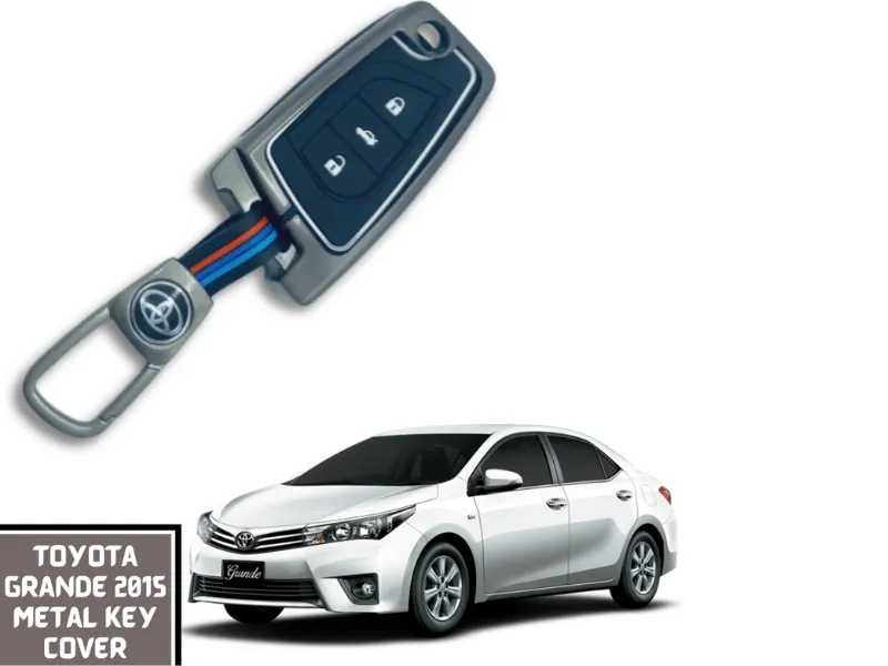 Premium Quality Luxury Metal key Cover For Toyota Corolla Grande 2015