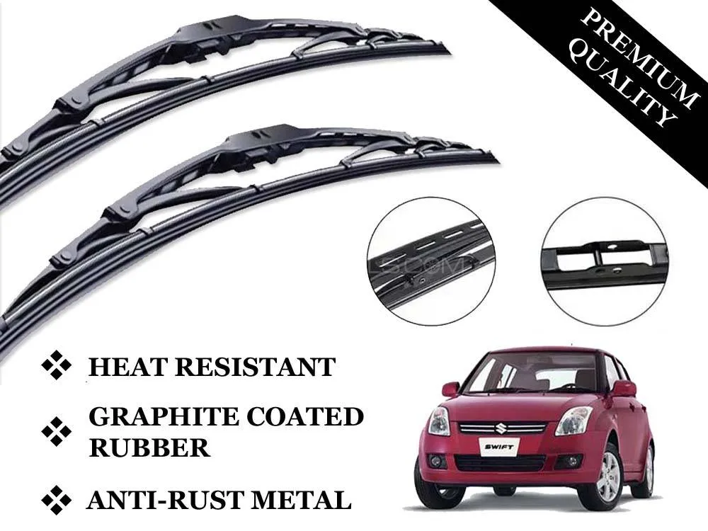 Suzuki Swift Old Wiper Blades | Metal Type | Premium Quality | Anti-Rust | Graphite Coated Image-1