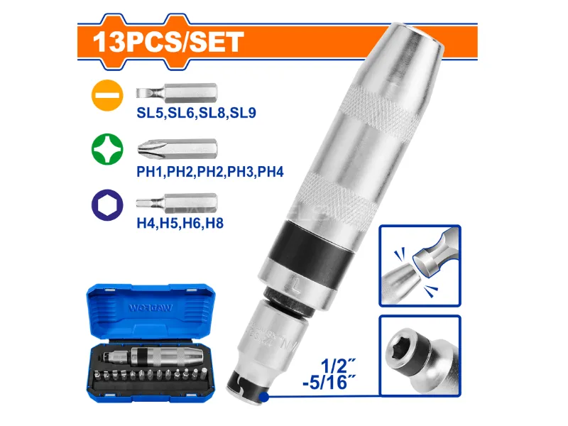 Wadfow 13 Pcs Impact Driver Set WYM1B13 Image-1