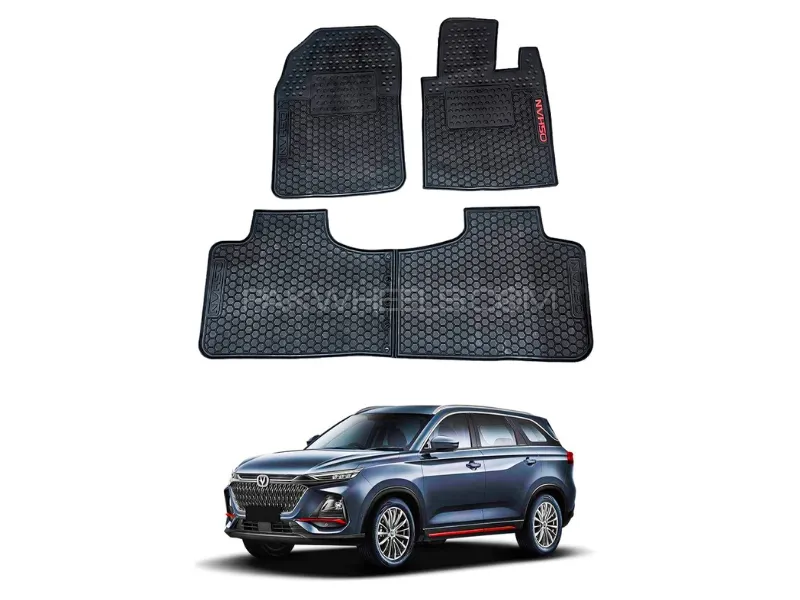 Changan Oshan X7 Diamond Rubber  Floor Mats | Black Image-1