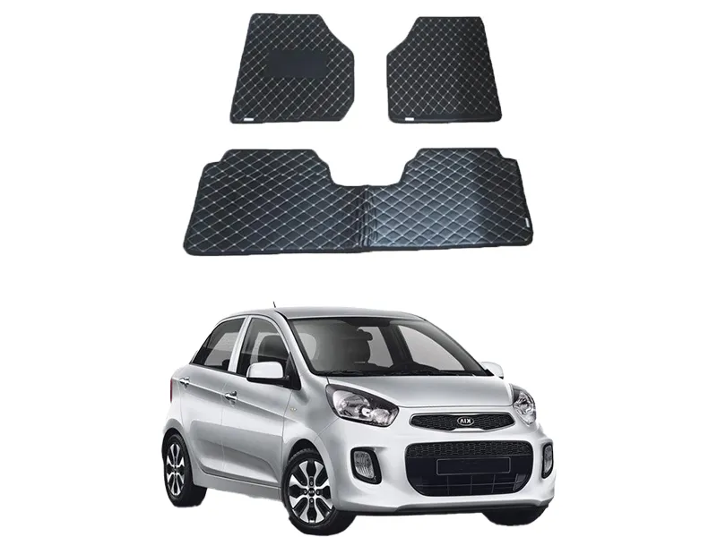 Kia Picanto Floor Mats ( Flat Style ) - Model 2019-2020 | Fully Customized 7D Floor Mat Image-1