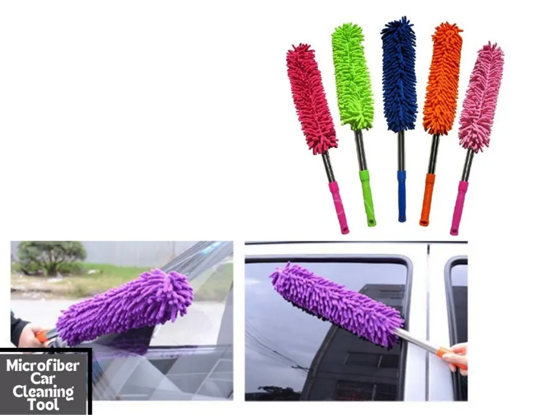 Wet/Dry Microfiber Car Body Duster | Telescoping Wax Dust Mop Cleaning Brush | Nanofiber Cotton Car  Image-1