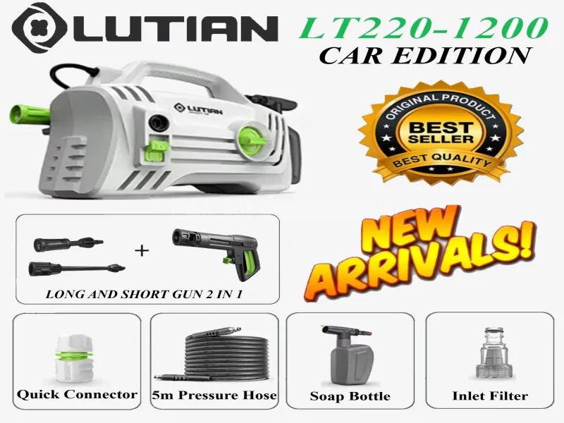 LUTIAN - LT220-1200 - ( CAR ) High Car Pressure Washer 100 Bar 1200 Watts Self Priming  LUTIAN - LT220-1200 - ( CAR ) High Car Pressure Washer 100 Bar 1200 Watts Self Priming  Image-2