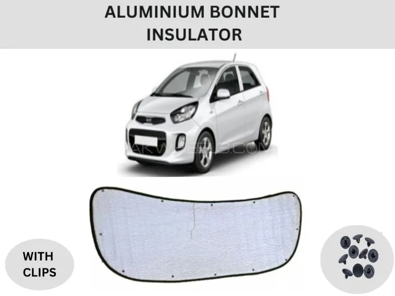  Premium High-Quality Aluminum Bonnet Insulator for Kia Picanto with Clips Image-1