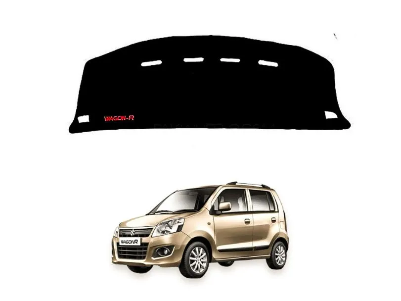 Suzuki Wagon R Imported Velvet Dashboard Mat Black Image-1