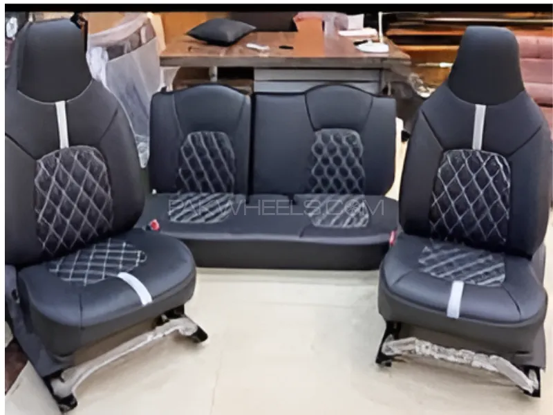 Premium High-Quality Genuine Seat Cover Poshish for Suzuki New Cultus - Cross-Stitch Design  Image-1