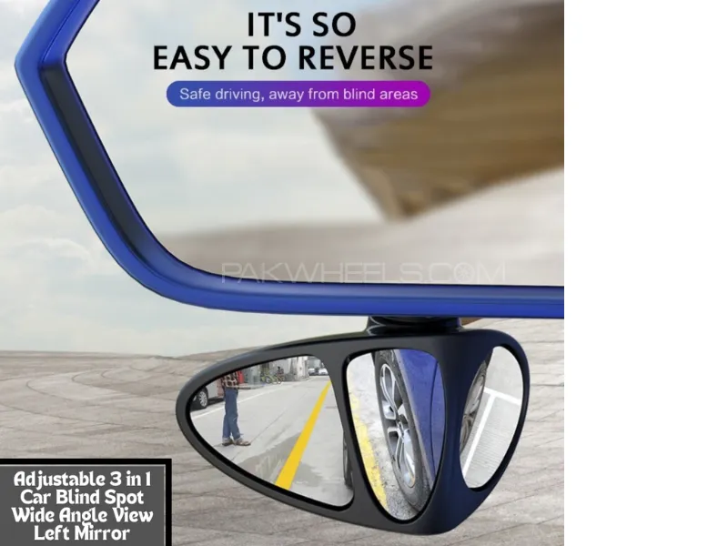 3 In 1 Car Rearview Mirror Wide Angle | 360 ​​Rotation Adjustable Convex Rearview Mirror Front Wheel Image-1