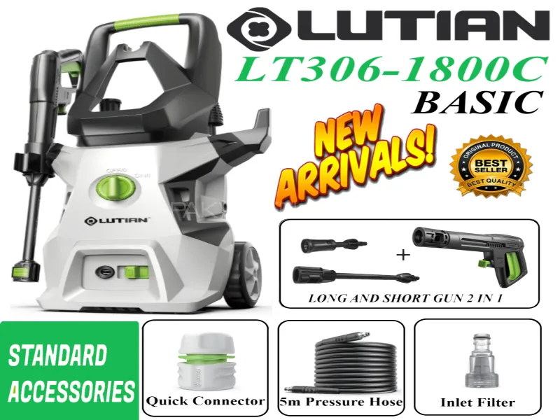 LUTIAN - LT306-1800C ( Basic ) - High Car Pressure Washer 140 Bar 1800 Watts Self Priming Image-1
