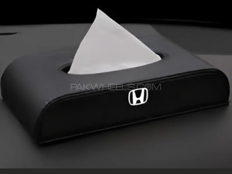 Premium High-Quality Tissue Box for All Kinds of Honda Cars with Logo In Black Color Image-1