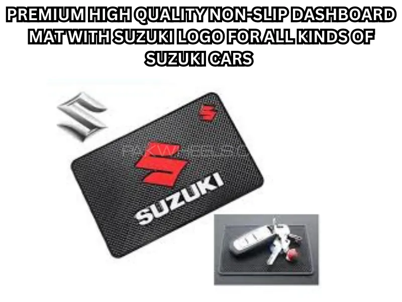 Premium High-Quality Non-Slip Dashboard Mat with Suzuki Logo for All Kinds of Suzuki Cars Image-1
