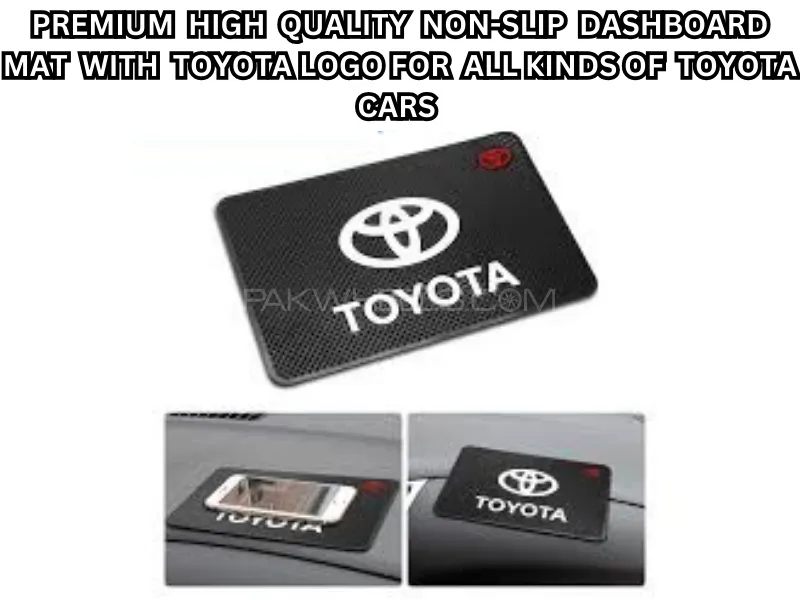 Premium High-Quality Non-Slip Dashboard Mat with Toyota Logo for All Kinds of Toyota Cars Image-1