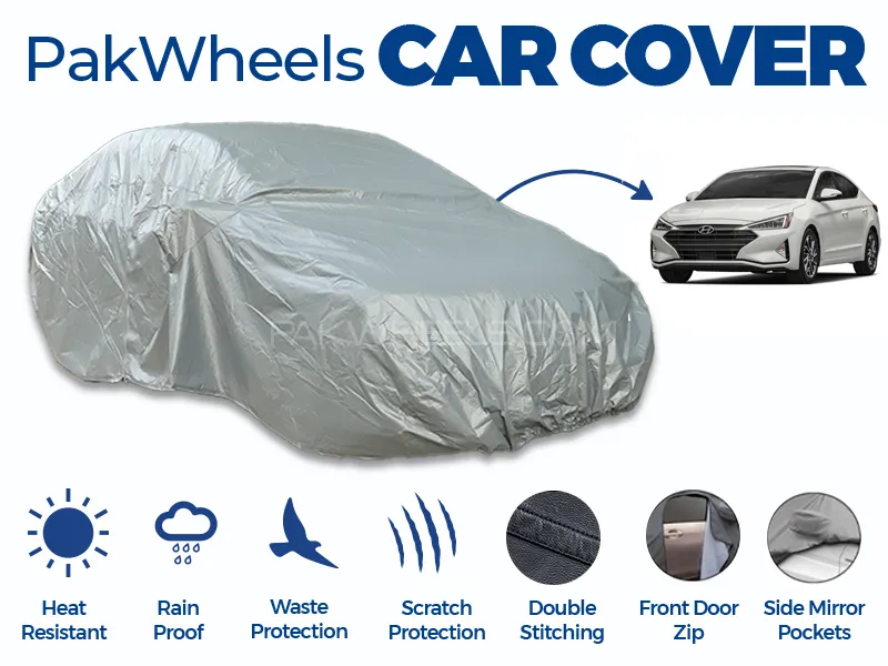 PakWheels Top Cover For Hyundai Elantra 2018-2024 Double Stitched PVC Cotton Image-1