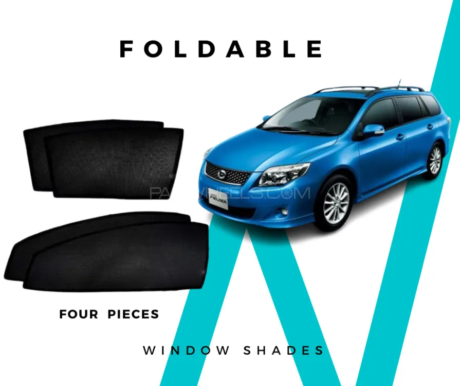 Toyota Fielder 2012-2019 Sun Shades - Window Shades - 4 Pcs - Black