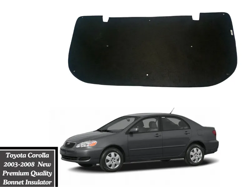 Very Premium Quality Double Sheet Bonnet Insulator with Clips for Toyota Corolla 2003-2008 Image-1