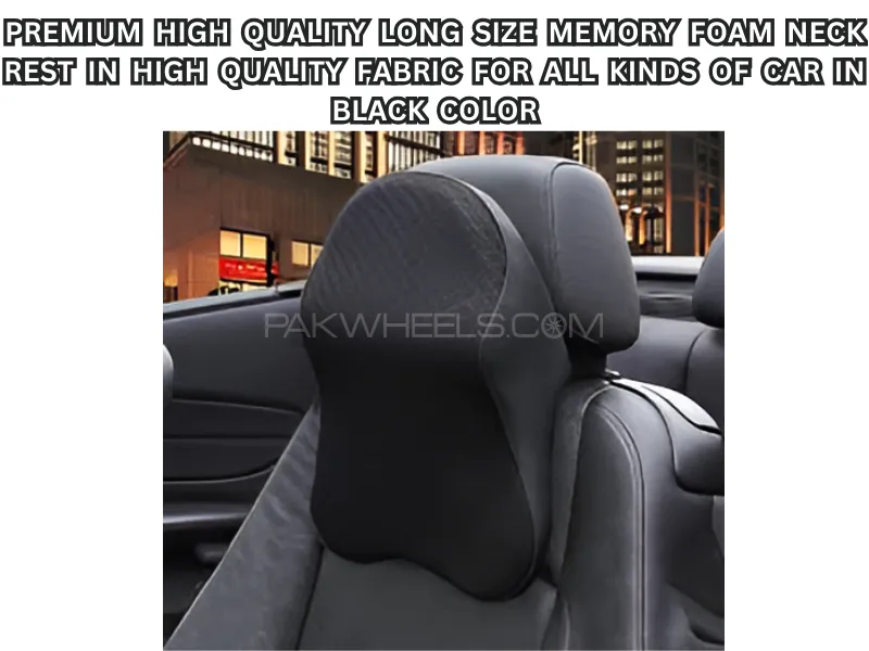 Premium High-Quality Long Size Memory Foam Neck Rest – Black (Pack of 1) Image-1