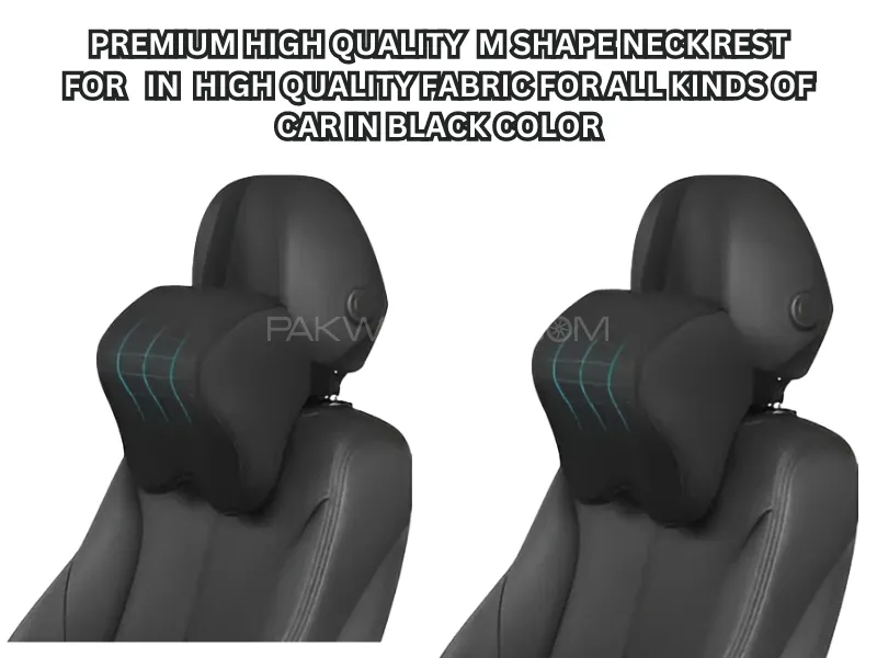 Premium High-Quality M-Shape Neck Rest – Black (Pack of 2) Image-1