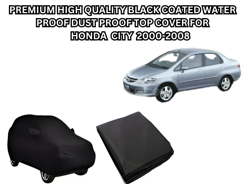  Premium High-Quality Black Coated Waterproof, Dustproof, Top Cover for Honda City 2000-2008 Image-1