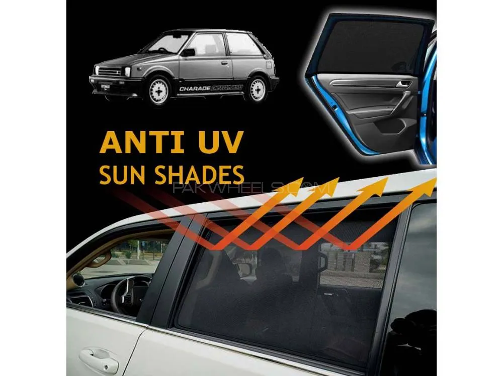 Daihatsu Charade 84 - 86 Sun Shades | Anti UV Special Shades | Foldable | Jersy Fabric | Pack In Bag Image-1