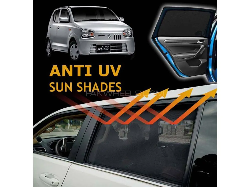 Suzuki Alto 2019 - 2024 Sun Shades | Anti UV Special Shades | Foldable | Jersy Fabric | Pack In Bag Image-1