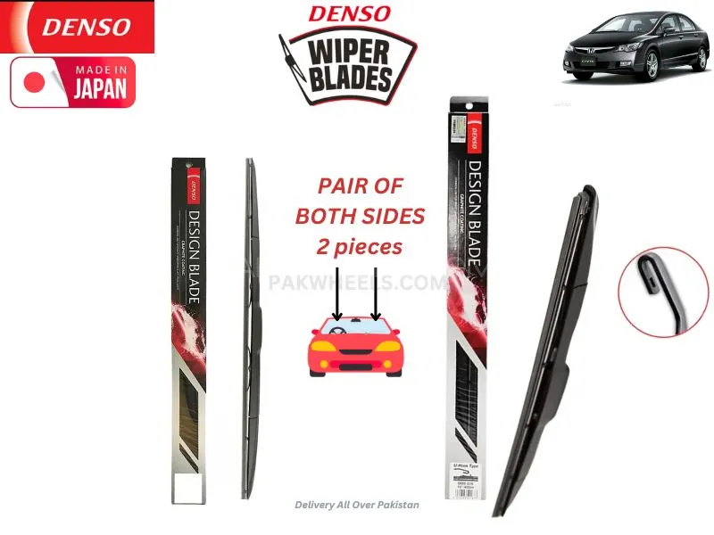 Honda Civic  2005-2010 Denso Wiper Blade Set - Made in Japan Image-1