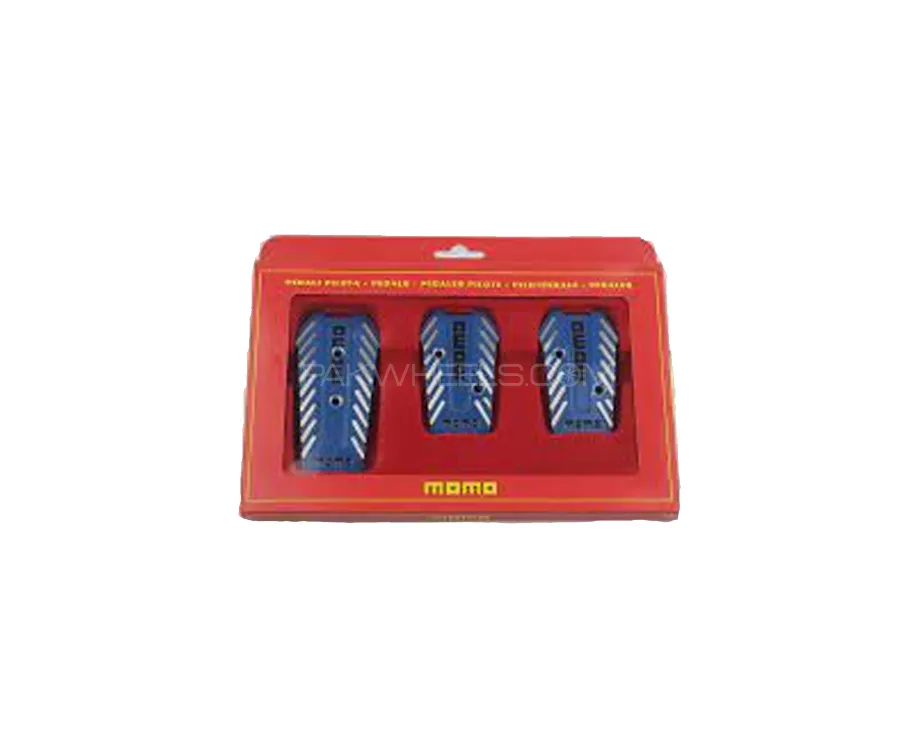 Universal Momo Non Slip Racing Pedal Cover Set - Blue Image-1