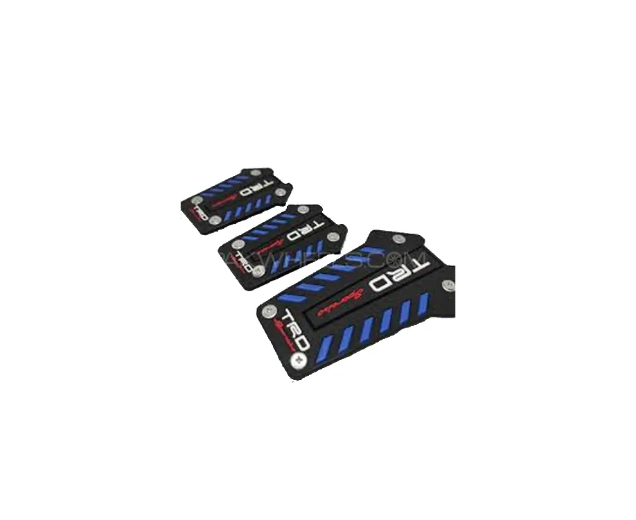 Universal Trd Non Slip Racing Pedal Cover Set - Blue Image-1