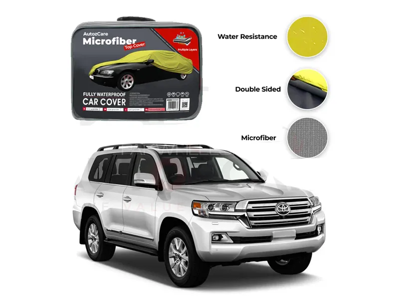 Toyota Land Cruiser V8 Microfiber Car Top Cover Image-1