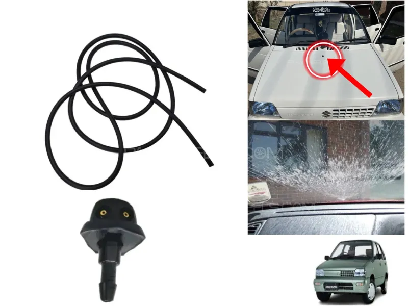 Suzuki Mehran Wiper Nozzle & Pipe 2 Meter Pipe & 1 Piece Nozzle 2003 - 2019 Image-1