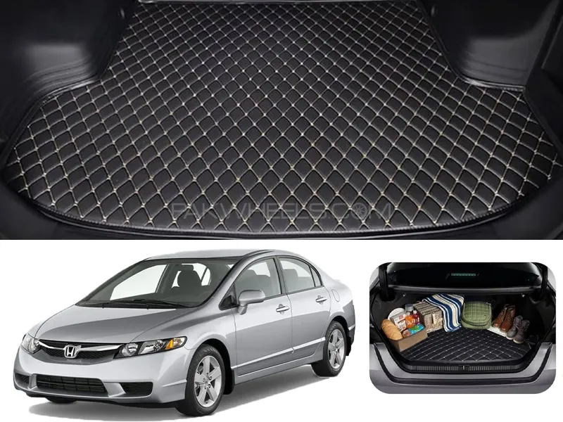 Honda Civic 7D Custom Car Trunk Mat - Model 2001-2005 Image-1