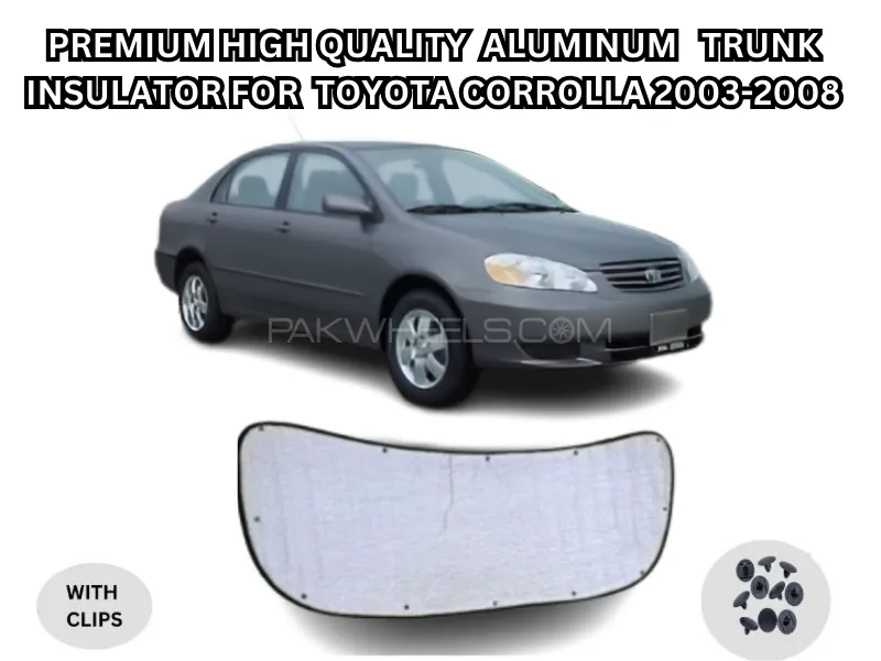 Premium High Quality Aluminum Trunk Insulator with Clips for Toyota Corolla 2003-2008 Image-1