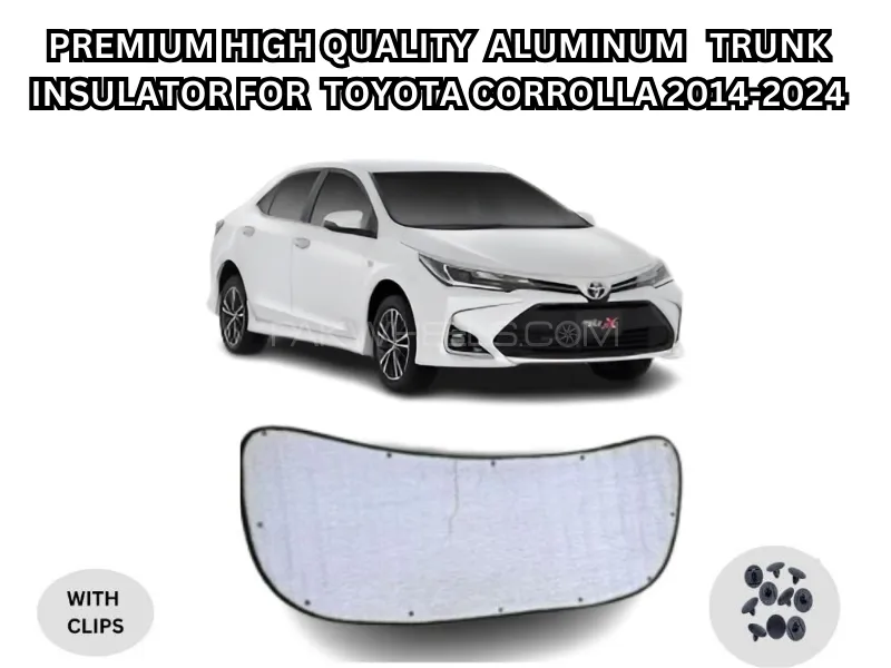 Premium High Quality Aluminum Trunk Insulator with Clips for Toyota Corolla 2014-2024 Image-1