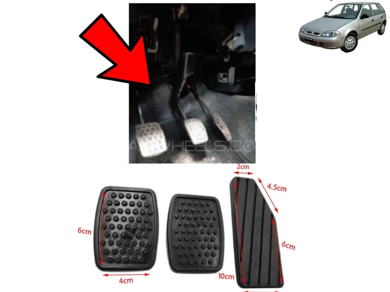 Suzuki Cultus 2007-2017 Padel Rubber | 3 Pcs | Accelerator Clutch And Brake Rubber