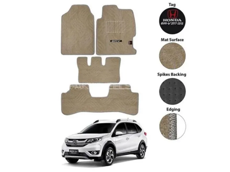 Honda BRV 2019-2024 Carpet Floor Mat - Beige - Oem Fitting - 4 Pcs Image-1