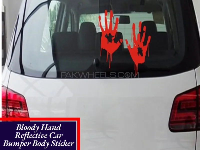 Red Blood Hand Sticker Car Halloween Bleeding Decal Self-Adhesive Sticker Waterproof Image-1
