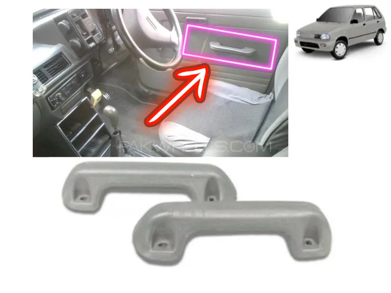 Suzuki Mehran  Arm Rest Handel  Front | 2 Piece | Grab Handles For Left And Right Side Image-1
